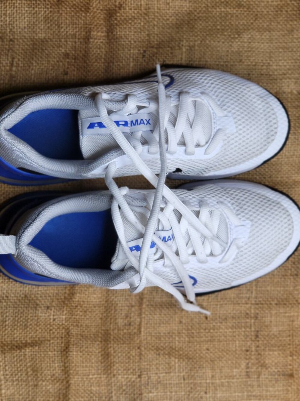 Size 7.5 - Nike Air Max Alpha Trainer 6 White Black Hyper Royal Mesh Breathable